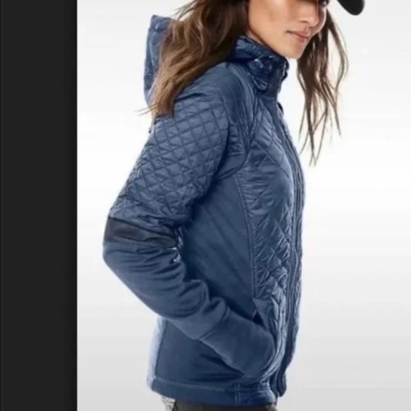 Athleta Rock Springs Navy Quilted Hooded Jacket Sz XS, Light insulation Athletic - Picture 3 of 15